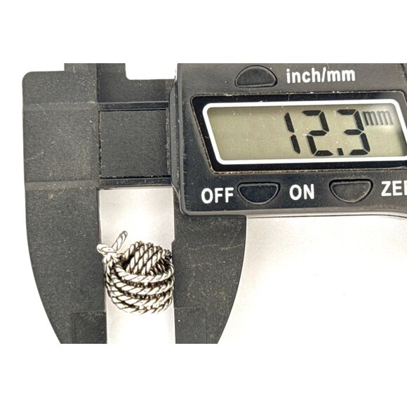 Vintage 925 Sterling Silver Rope Love Knot Pendant 12.3mm, 4.1g Estate Jewelry - Picture 4 of 5